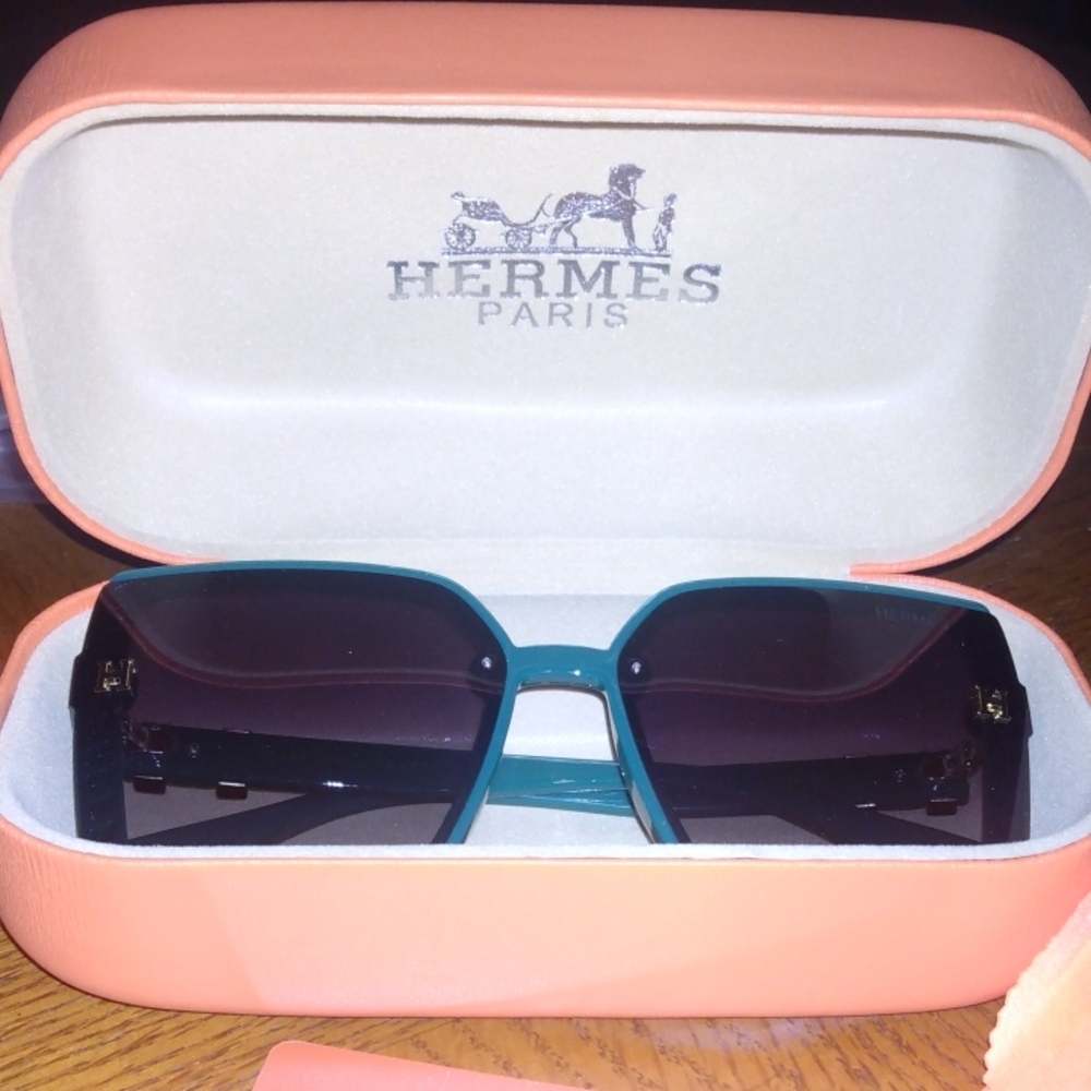 Hermes Turquoise and Black Sunglasses